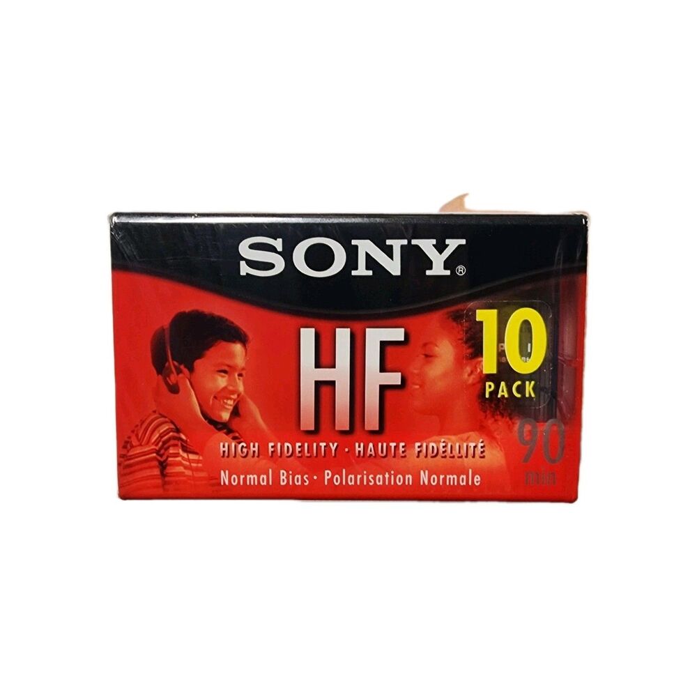 Sony HF 90 10-Pack Blank Audio Cassette Tapes Brick - Factory Sealed New NOS